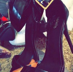 Never worn black open toe heel